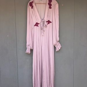 Free people Silk baby pink jumpsuit